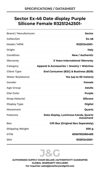 Sector Ex-46 Date display Purple Silicone Female R3251242501- - Specifications