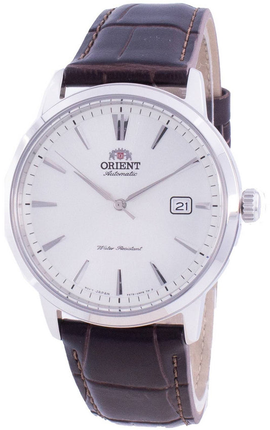 Orient Contemporary Automatic movement Blue Leather Male RA-AC0F07S10B. A brand-new Orient Contemporary watch featuring a Blue dial and a Leather strap. Angled view.