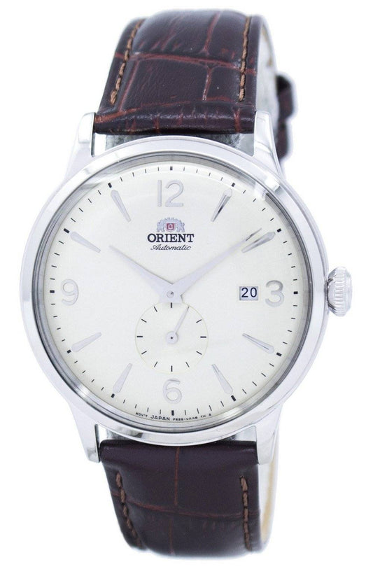 Orient Classic Automatic movement White Leather Male RA-AP0003S10B. A brand-new Orient Classic watch featuring a White dial and a Leather strap. Front view.