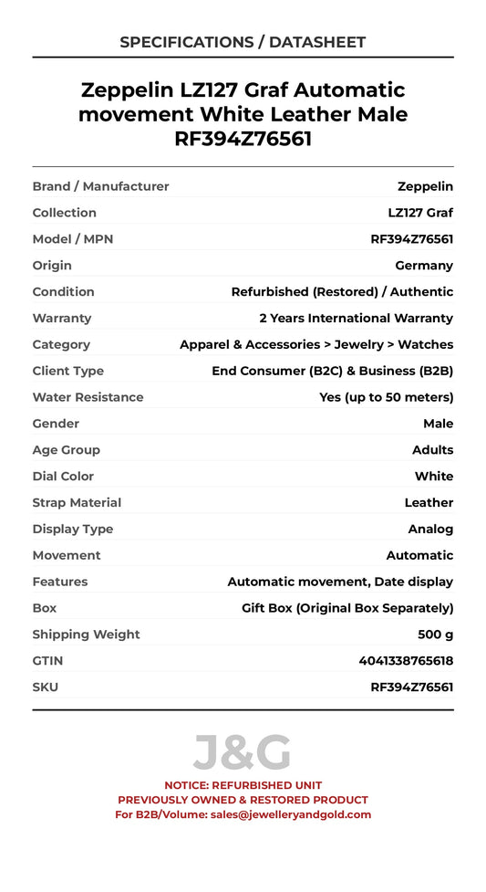 Zeppelin LZ127 Graf Automatic movement White Leather Male RF394Z76561 - Specifications
