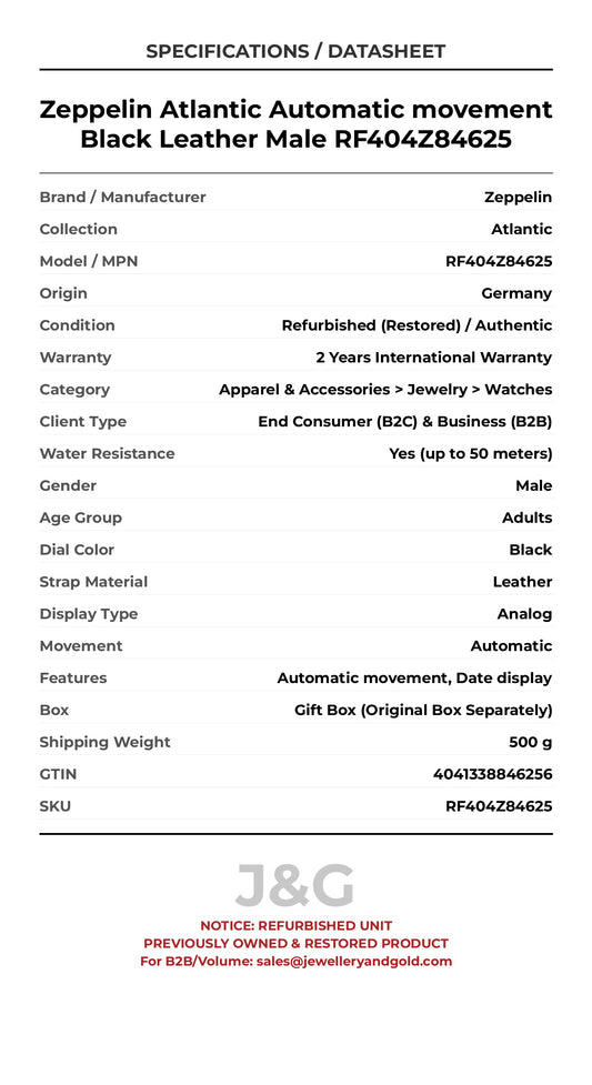 Zeppelin Atlantic Automatic movement Black Leather Male RF404Z84625 - Specifications