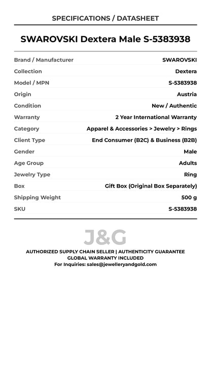 SWAROVSKI Dextera Male S-5383938 - Specifications
