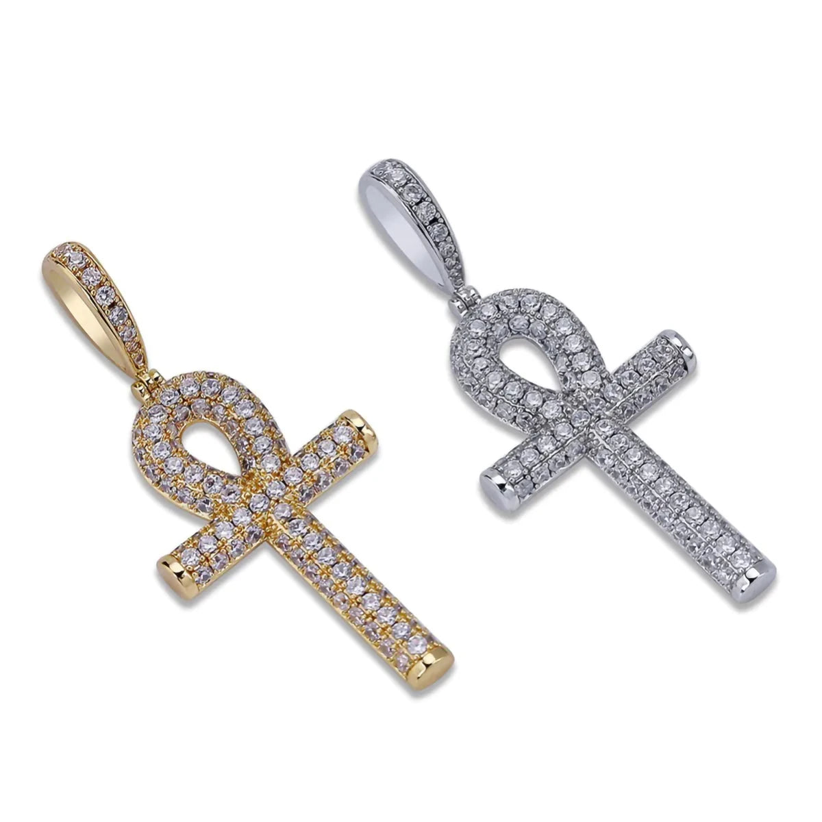 Hip Hop Moissanite Cross Pendant – 925 Sterling Silver, Unisex Christmas Jewelry