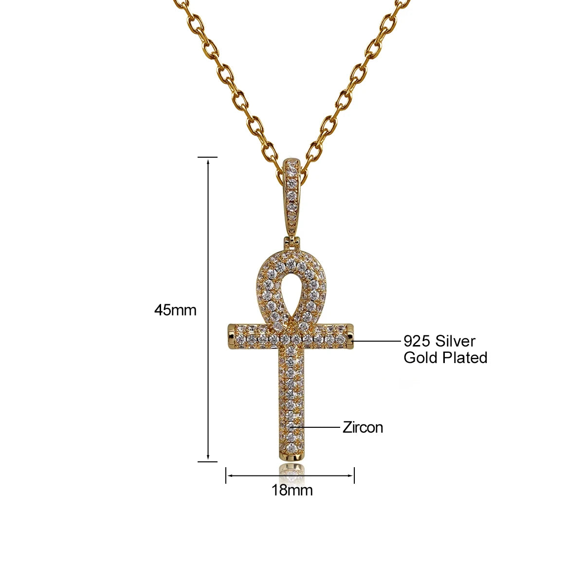 Hip Hop Moissanite Cross Pendant – 925 Sterling Silver, Unisex Christmas Jewelry