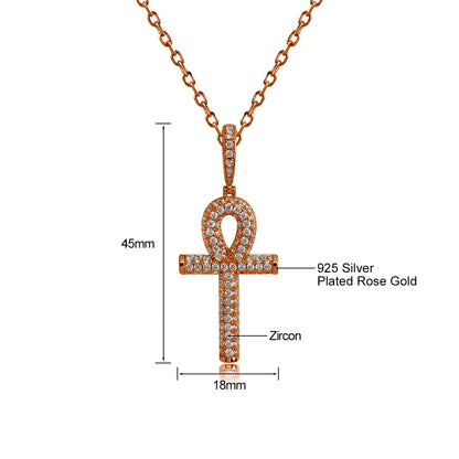 Hip Hop Moissanite Cross Pendant – 925 Sterling Silver, Unisex Christmas Jewelry