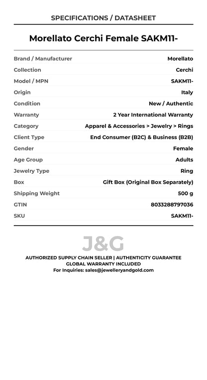 Morellato Cerchi Female SAKM11- - Specifications