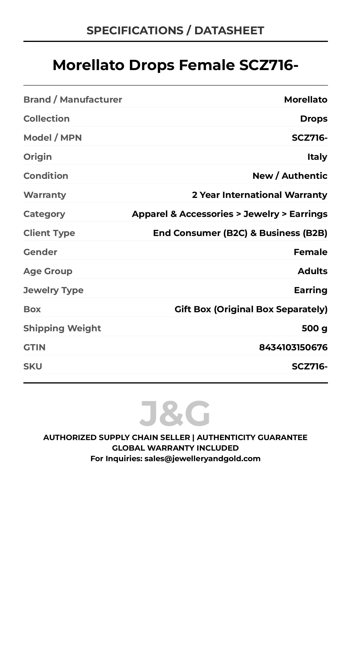 Morellato Drops Female SCZ716- - Specifications