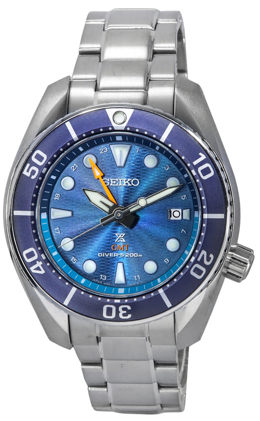 Seiko Prospex Solar powered Blue Male SFK001J1. A brand-new Seiko Prospex watch featuring a Blue dial. Front view.