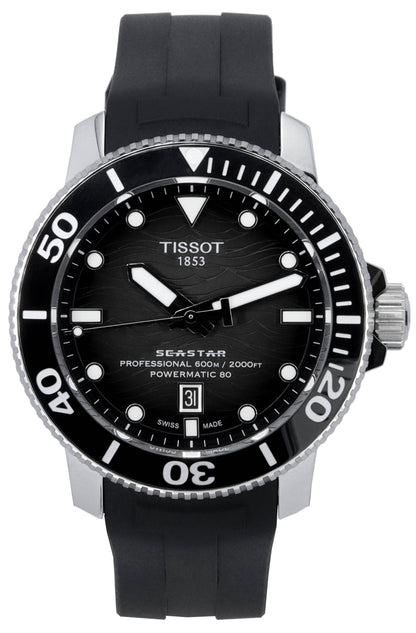 Tissot Automatic movement Grey Rubber Male T120.607.17.441.00~. A brand-new Tissot watch featuring a Grey dial and a Rubber strap. Side view.