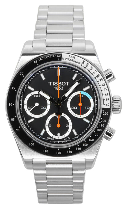 Tissot Automatic movement Black Stainless steel Male T149.459.21.051.00~. A brand-new Tissot watch featuring a Black dial and a Stainless steel strap. Angled view.