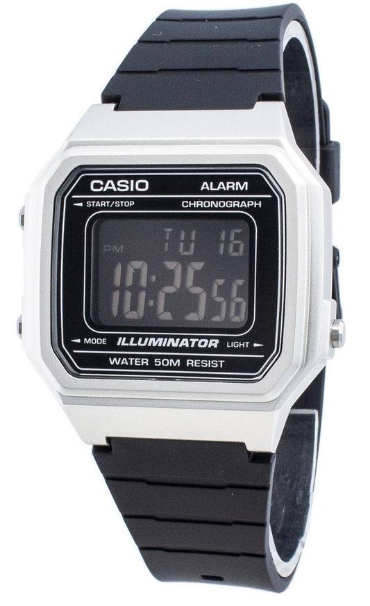 Casio Alarm White Male W-217HM-7BV. A brand-new Casio watch featuring a White dial. Front view.