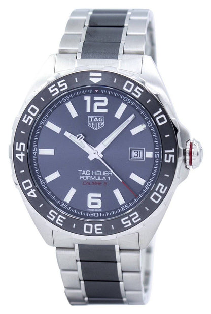 Tag Heuer Formula 1 Automatic movement White Stainless steel Male WAZ2011.BA0843. A brand-new Tag Heuer Formula 1 watch featuring a White dial and a Stainless steel strap. Side view.