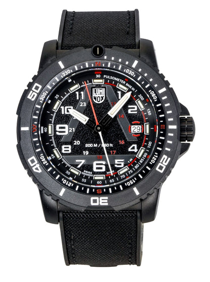 Luminox Quartz movement Black Rubber Male XL.1081. A brand-new Luminox watch featuring a Black dial and a Rubber strap. Front view.