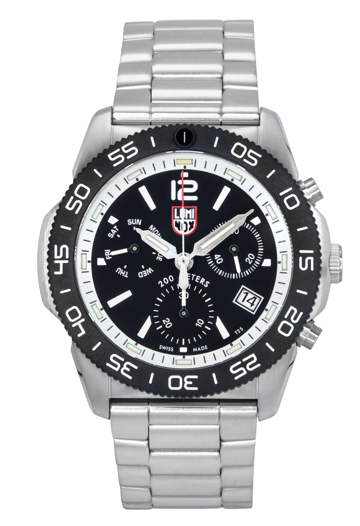 Luminox Quartz movement Black Stainless steel Male XS.3141.M. A brand-new Luminox watch featuring a Black dial and a Stainless steel strap. Front view.