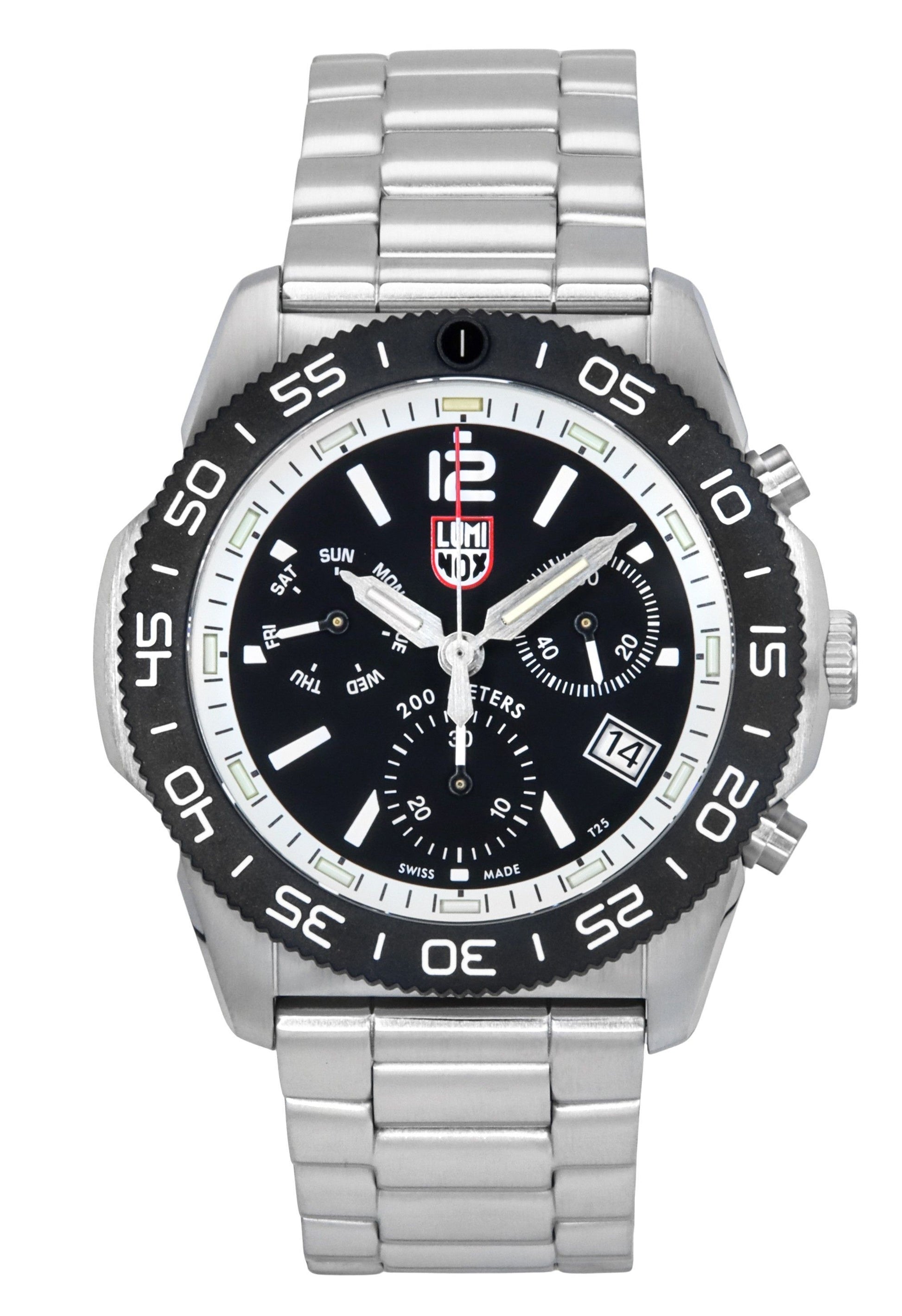 Luminox Quartz movement Black Stainless steel Male XS.3141.M. A brand-new Luminox watch featuring a Black dial and a Stainless steel strap. Front view.