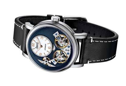 Arbutus Wall Street Automatic movement Black Leather Male AR1804SUB.-.AR. A brand-new Arbutus Wall Street watch featuring a Black dial and a Leather strap. Angled view. - view 2