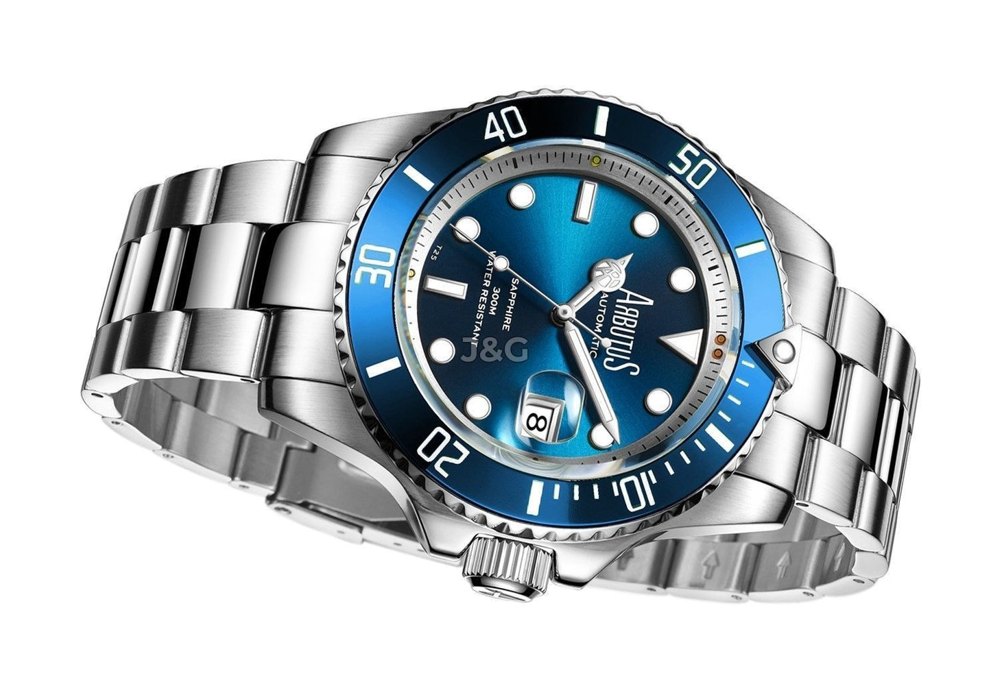 Arbutus Wall Street Automatic movement Blue Stainless steel Male AR1907SUS.-.AR. A brand-new Arbutus Wall Street watch featuring a Blue dial and a Stainless steel strap. Angled view. - view 3