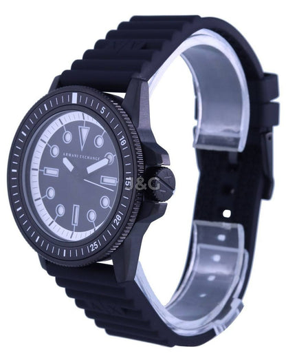 Armani Exchange Leonardo Luminous hands White Silicone Male AX1852. A brand-new Armani Exchange Leonardo watch featuring a White dial and a Silicone strap. Front view. - view 3