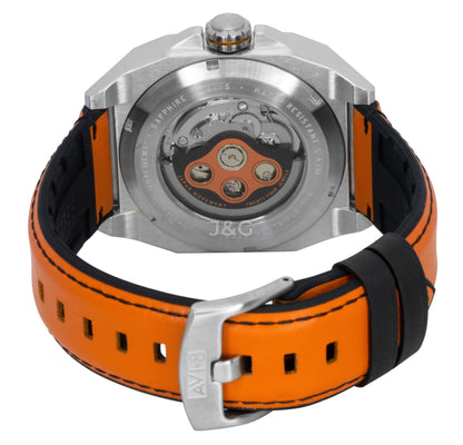 AVI-8 Bell X-1 Machbuster Automatic movement Black Leather Male AV-4115-01. A brand-new AVI-8 Bell X-1 Machbuster watch featuring a Black dial and a Leather strap. Front view. - view 4