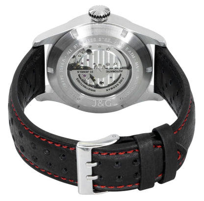 Bauhaus Aviation Automatic movement Black Leather Male BA-27642. A brand-new Bauhaus Aviation watch featuring a Black dial and a Leather strap. Side view. - view 4