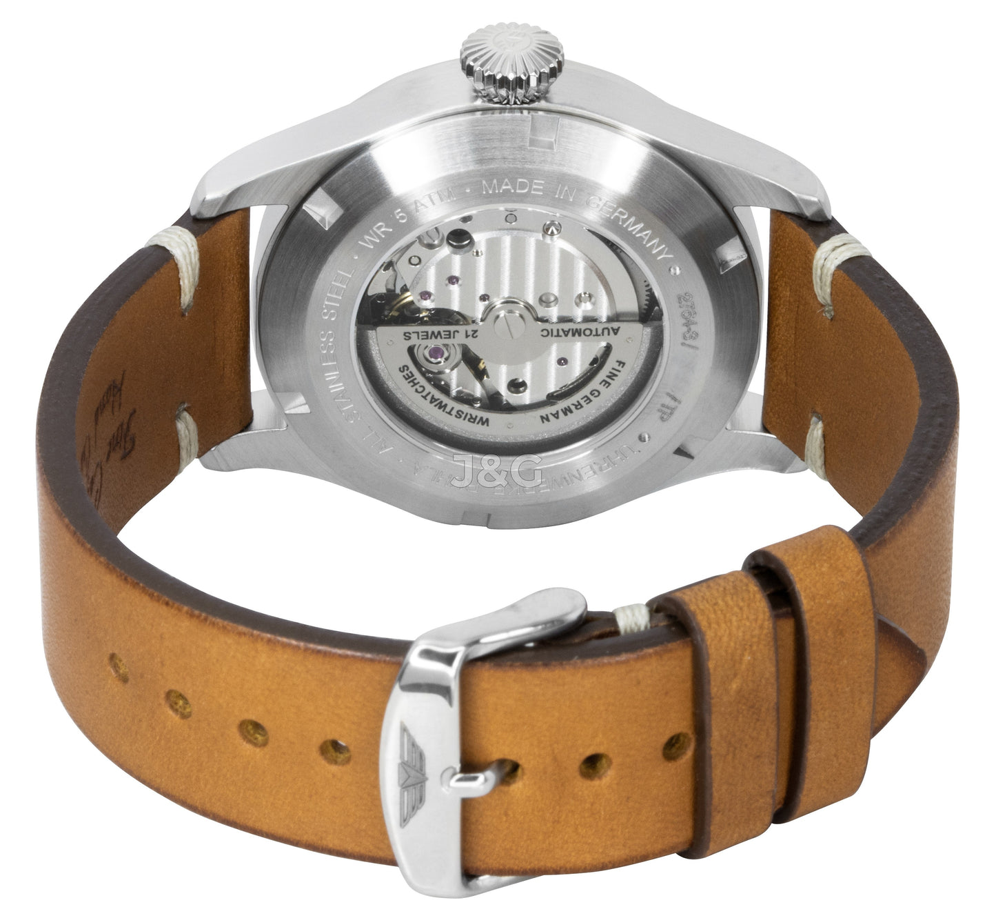 Bauhaus Aviation Automatic movement Blue Leather Male BA-27643. A brand-new Bauhaus Aviation watch featuring a Blue dial and a Leather strap. Front view. - view 4