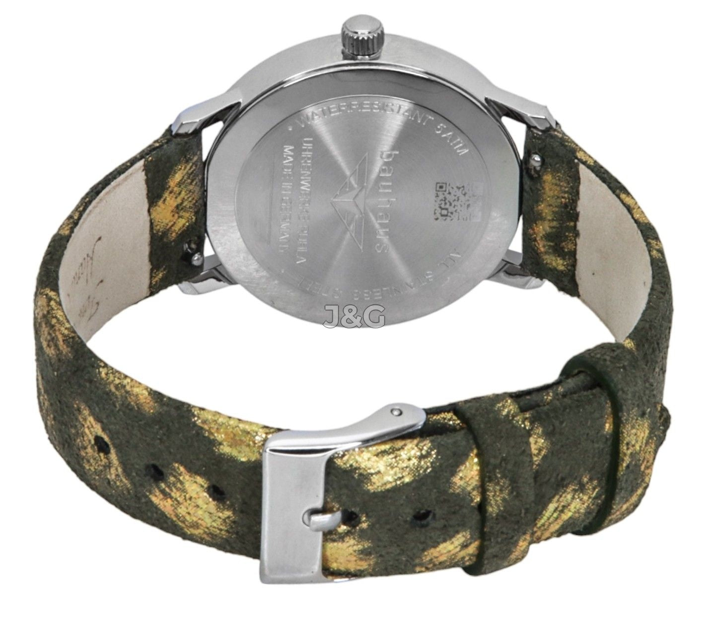 Bauhaus Classic Quartz movement White Leather Female BA-20371. A brand-new Bauhaus Classic watch featuring a White dial and a Leather strap. Angled view. - view 4