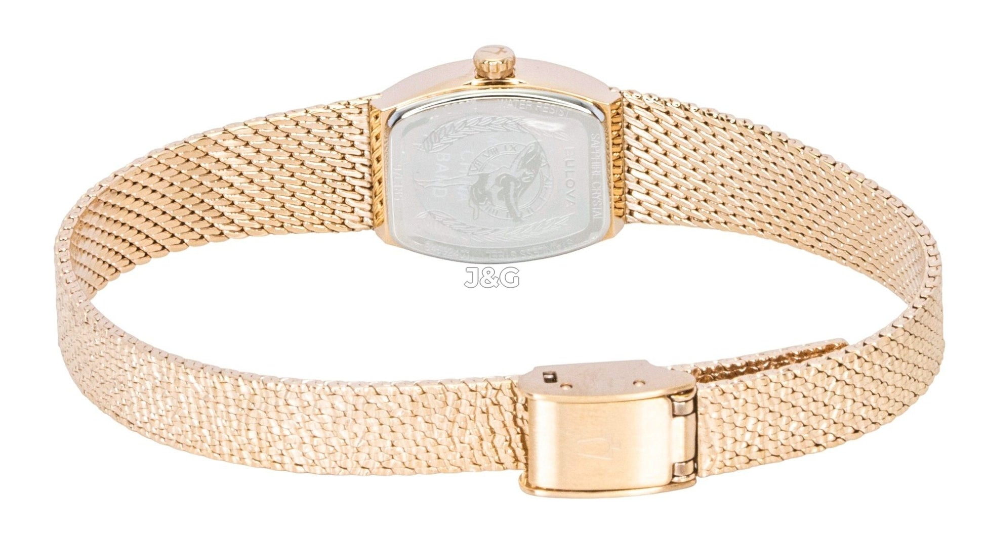 Bulova Quartz movement Blue Stainless steel Female 97L185. A brand-new Bulova watch featuring a Blue dial and a Stainless steel strap. Side view. - view 3