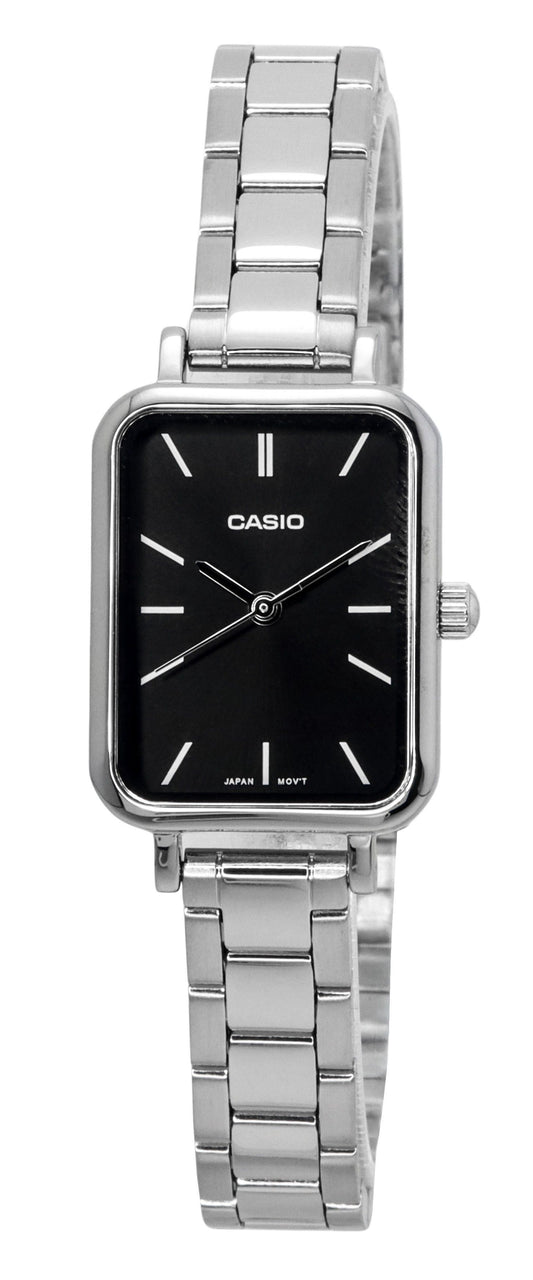 Casio Analog Stainless Steel Black Dial Quartz Wo. A brand-new Casio watch featuring a Black dial and a Stainless steel strap. Front view.