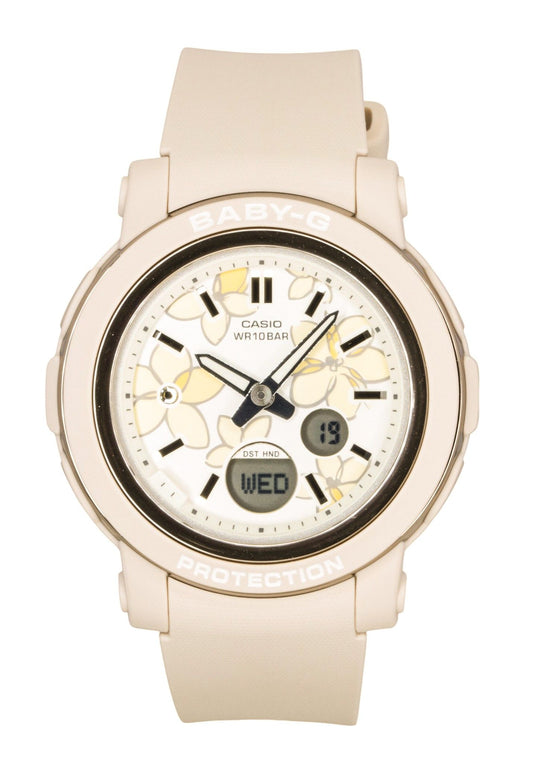 Casio Baby-G Analog Digital Resin Strap Multicolor Dial. A brand-new Casio Baby-G watch featuring a Multicolor dial. Angled view.