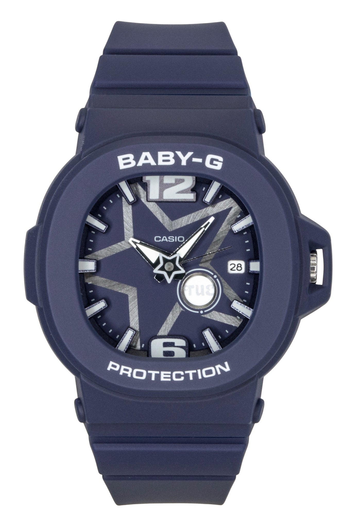 Casio Baby-G Analog Resin Blue Dial Quartz 100M Wo. A brand-new Casio Baby-G watch featuring a Blue dial. Angled view.