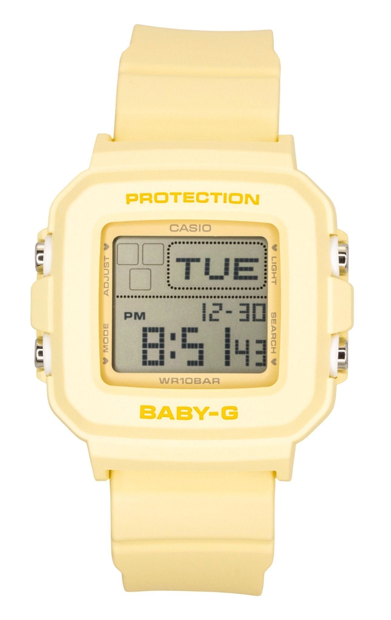 Casio Baby-G Digital Yellow Resin Strap Quartz 100M Wo. A brand-new Casio Baby-G watch. Side view.