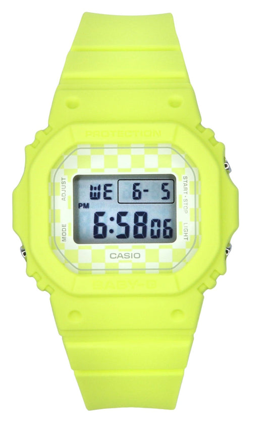 Casio Baby-G Skater Fashion Digital Light Green Resin Strap. A brand-new Casio Baby-G watch. Side view.