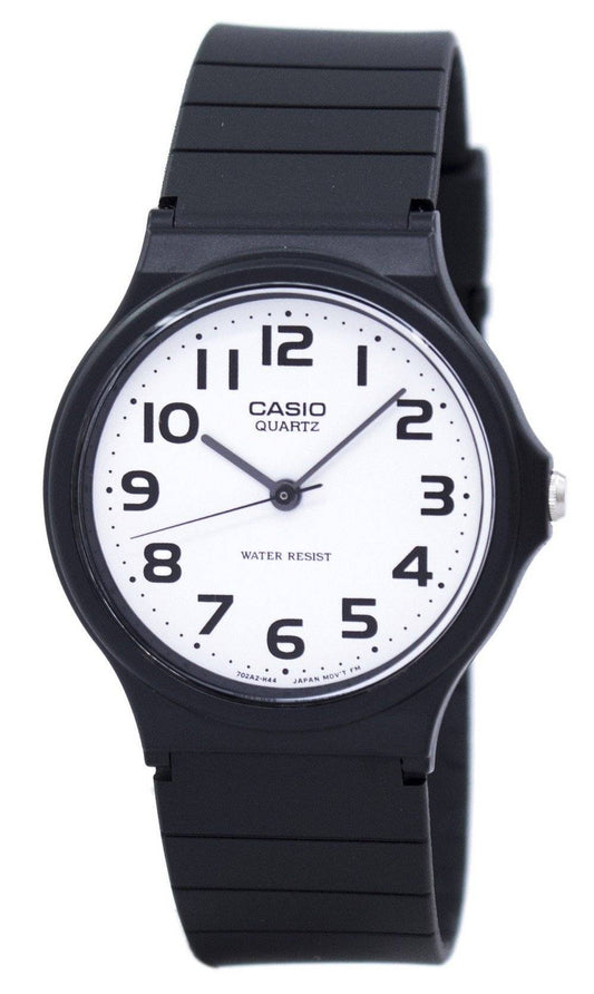 Casio Classic Analog Quartz White Dial MQ-24-7B2L. A brand-new Casio Classic watch featuring a White dial. Side view.