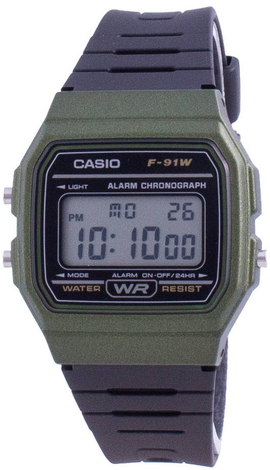 Casio Classic Daily Alarm F91WM-3A Stainless Steel. A brand-new Casio Classic watch. Angled view.