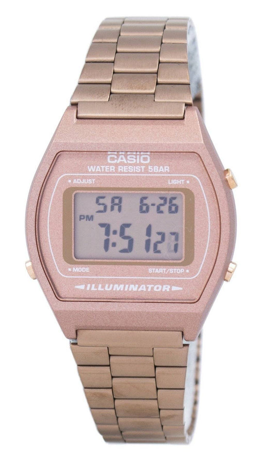 Casio Digital Quartz Stainless Steel 50M Illuminator. A brand-new Casio watch featuring a Stainless steel strap. Front view.