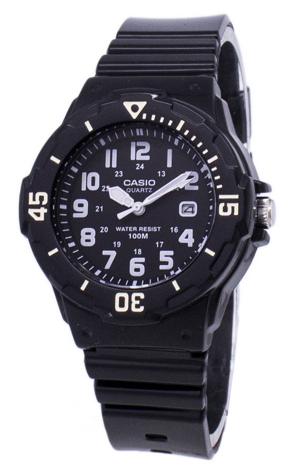 Casio Enticer Analog Black Dial LRW-200H-1BV Wo. A brand-new Casio Enticer watch featuring a Black dial. Side view.