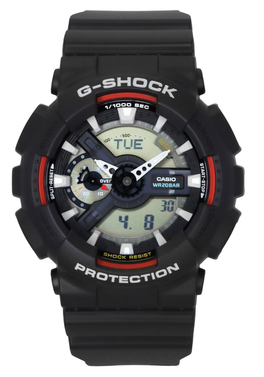 Casio G-Shock Analog Digital Bio-Based Resin Black Dial. A brand-new Casio G-Shock watch featuring a Black dial and a Plastic strap. Front view.