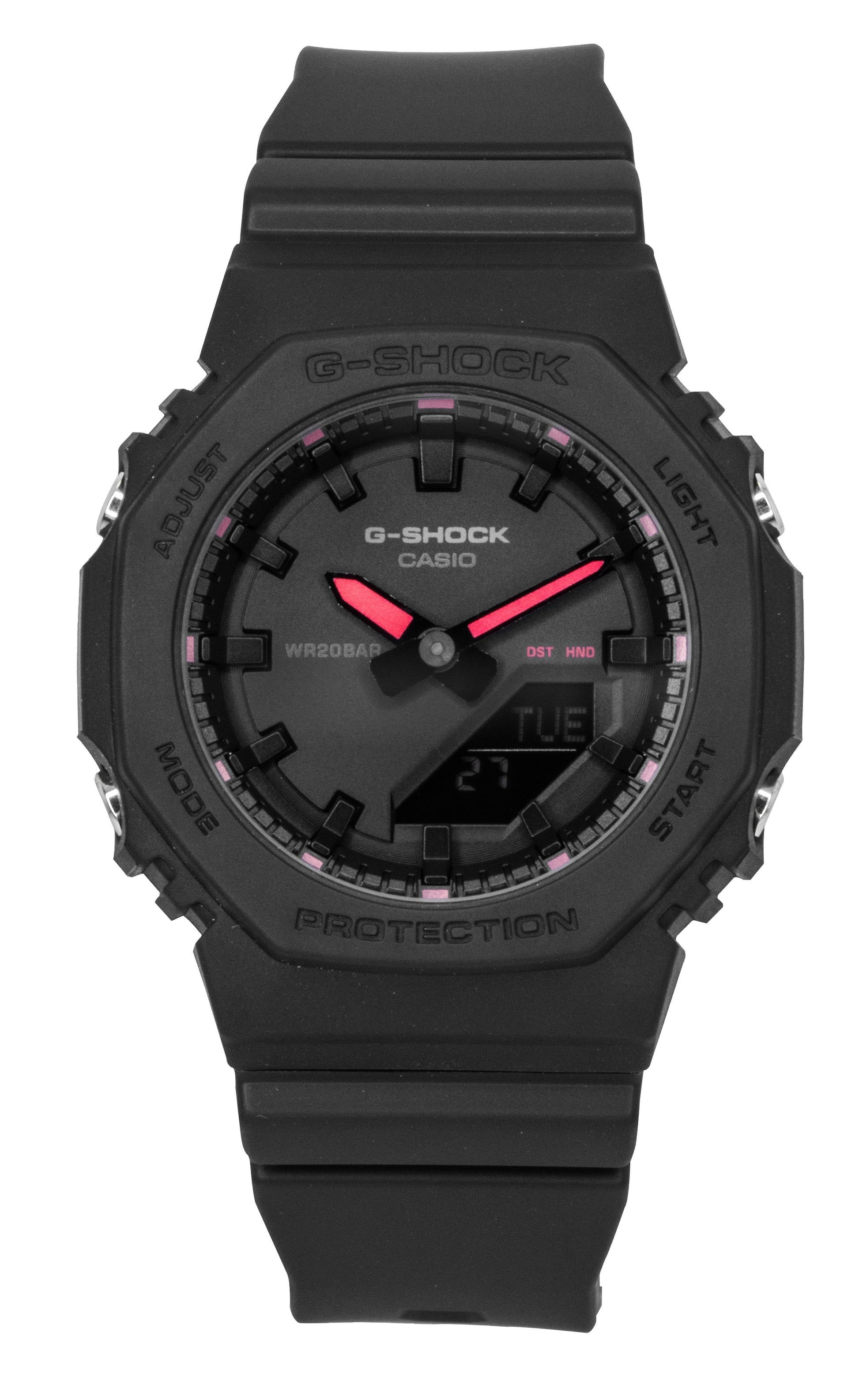 Casio G-Shock Analog Digital Bio-Based Resin Black Dial. A brand-new Casio G-Shock watch featuring a Black dial and a Plastic strap. Front view.