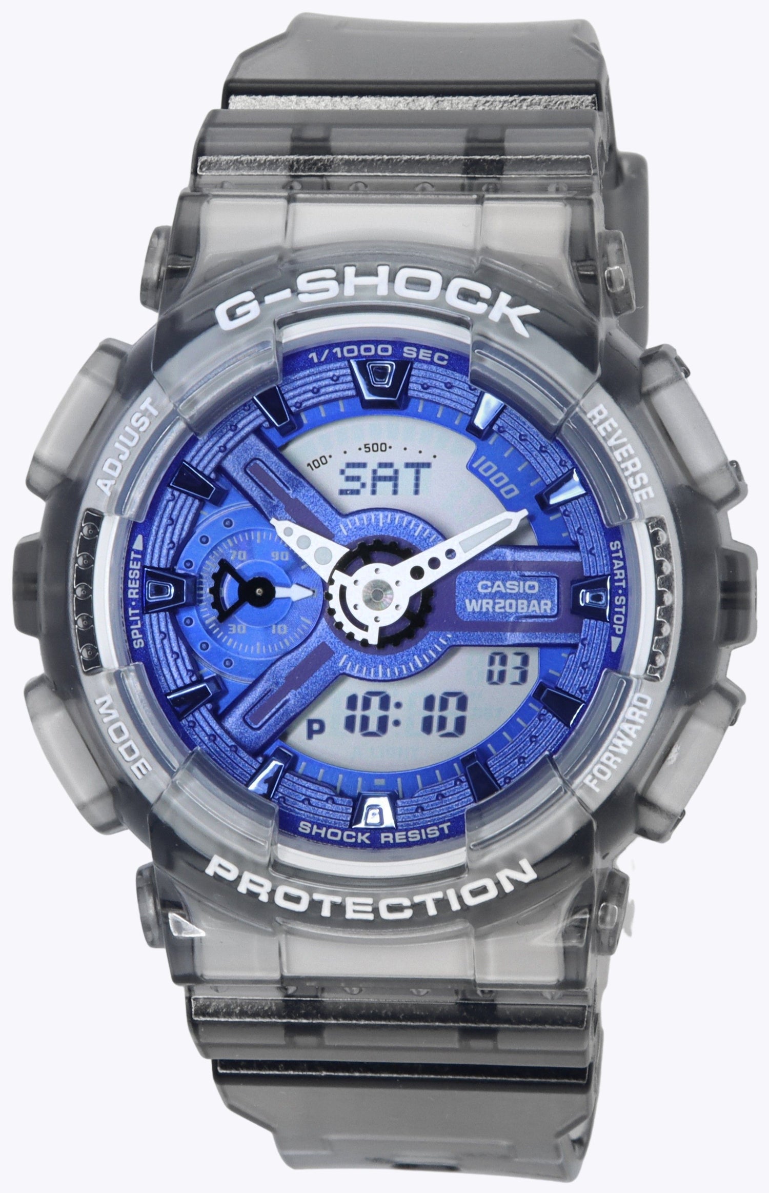 Casio G-Shock Analog Digital Blue Dial Quartz 200M Wo. A brand-new Casio G-Shock watch featuring a Blue dial. Front view.