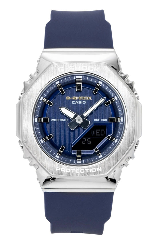 Casio G-Shock Analog Digital Limited Edition Bio-Based. A brand-new Casio G-Shock watch featuring a Blue dial and a Plastic strap. Front view.