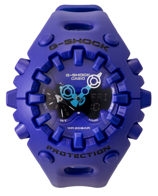 Casio G-Shock Analog Digital Resin Strap Blue Dial Quartz. A brand-new Casio G-Shock watch featuring a Blue dial. Front view.