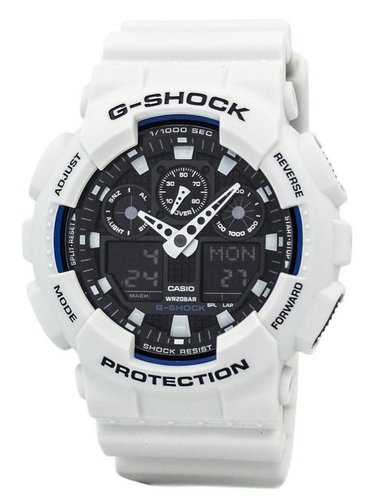 Casio G-Shock Analog Digital Shock Resistant GA100B-7A. A brand-new Casio G-Shock watch. Front view.