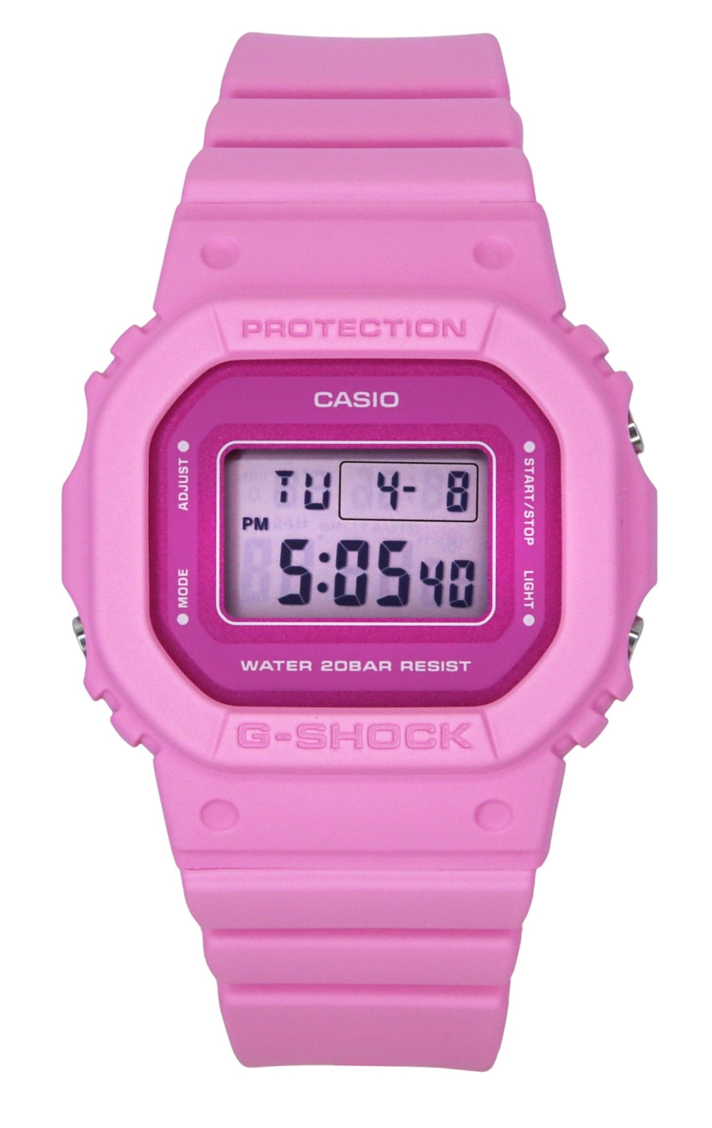 Casio G-Shock Digital Bio-Based Resin Quartz 200M Wo. A brand-new Casio G-Shock watch featuring a Plastic strap. Side view.