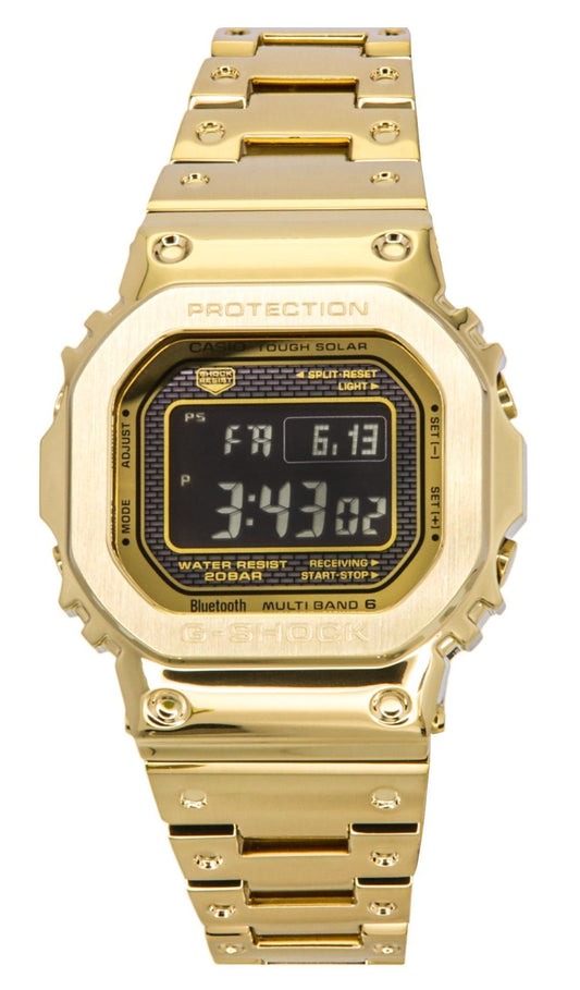 Casio G-Shock Full Metal Digital Smartphone Link Stainless. A brand-new Casio G-Shock watch featuring a Stainless steel strap. Angled view.