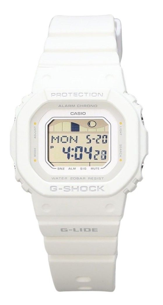 Casio G-Shock G-Lide Digital White Bio Based Resin Strap. A brand-new Casio G-Shock watch. Front view.