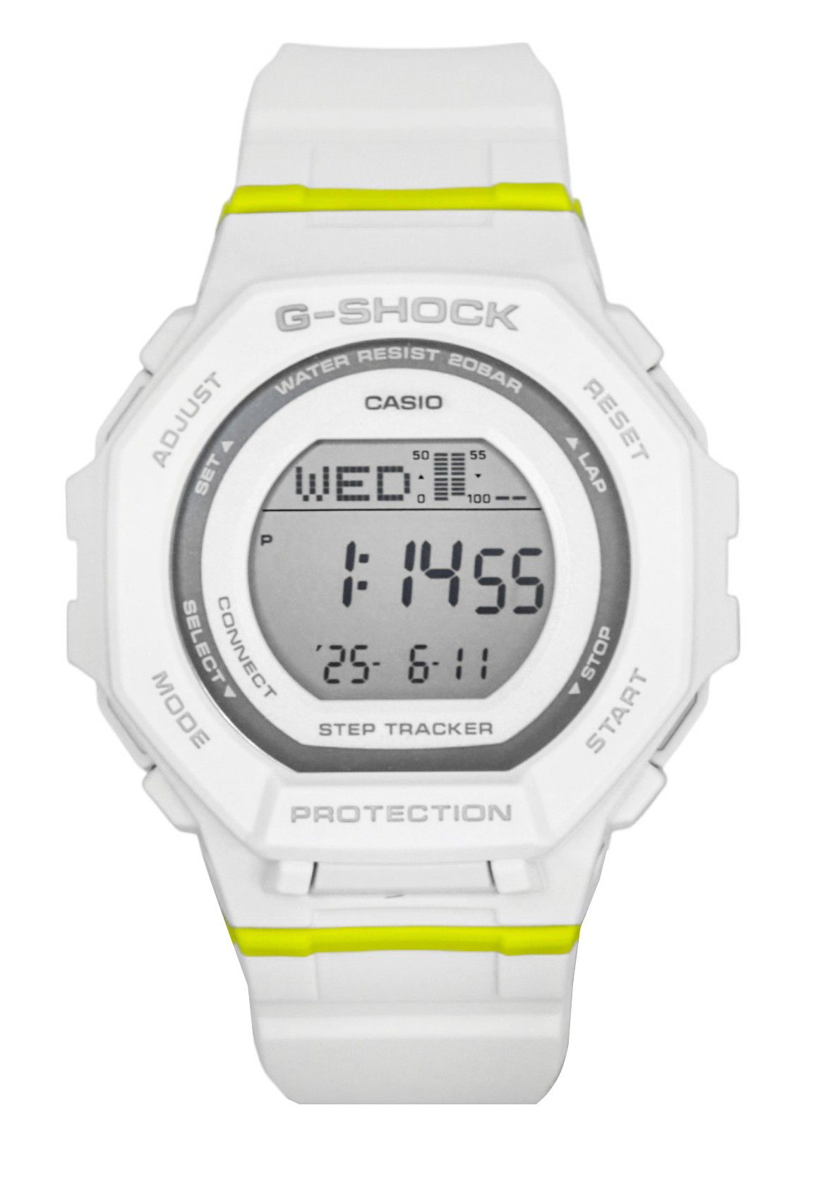 Casio G-Shock G-Squad Digital Smartphone Link Bio-Based. A brand-new Casio G-Shock watch featuring a Plastic strap. Side view.