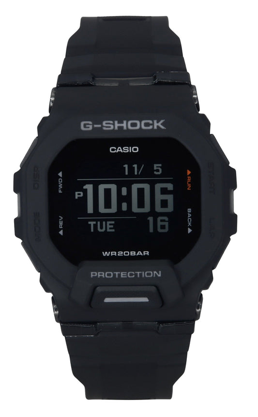 Casio G-Shock G-Squad Digital Smartphone Link Black Resin. A brand-new Casio G-Shock watch. Angled view.