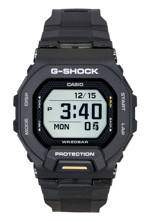 Casio G-Shock G-Squad Digital Smartphone Link Black Resin. A brand-new Casio G-Shock watch. Side view.
