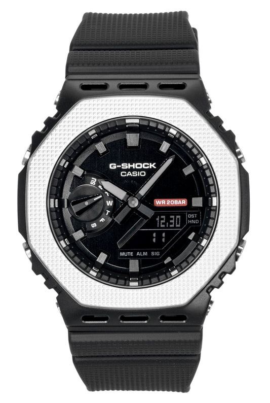 Casio G-Shock G-Steel Analog Digital Bio-Based Resin Black. A brand-new Casio G-Shock watch featuring a Black dial and a Plastic strap. Front view.