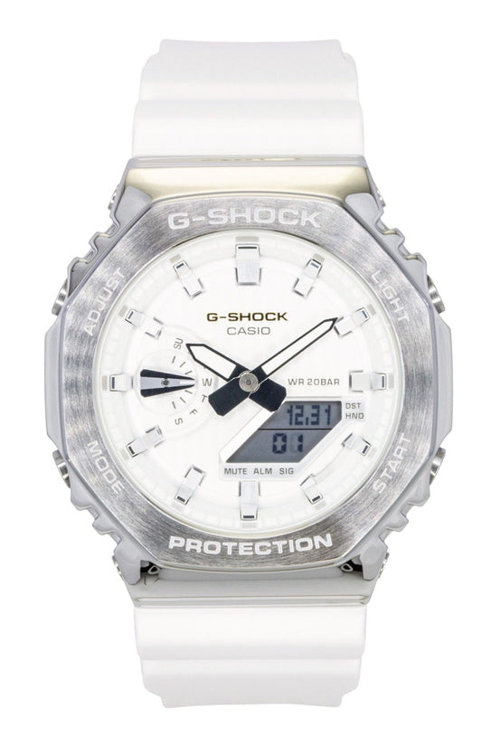Casio G-Shock G-Steel Analog Digital Limited Edition White. A brand-new Casio G-Shock watch featuring a White dial. Side view.